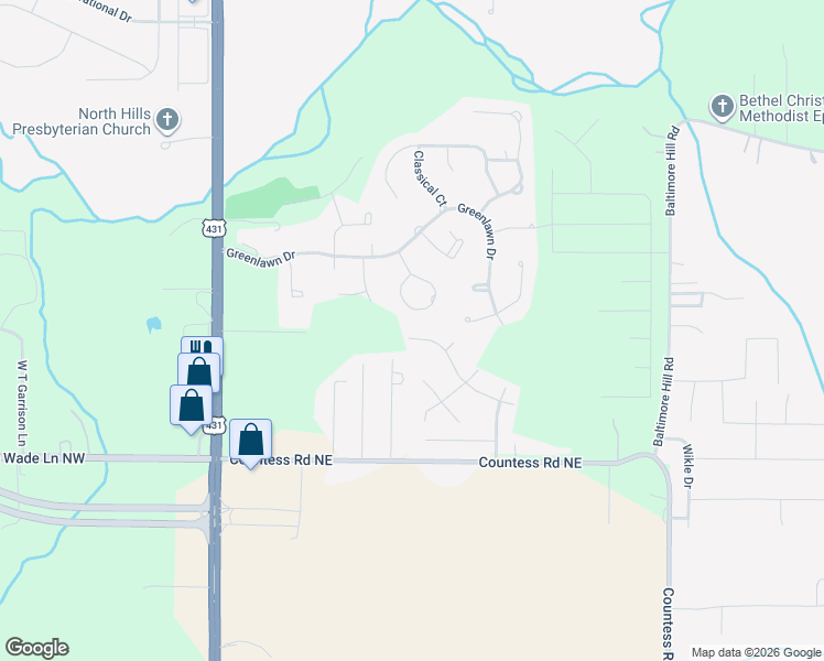 map of restaurants, bars, coffee shops, grocery stores, and more near 202 Arrowfeather Drive in Meridianville