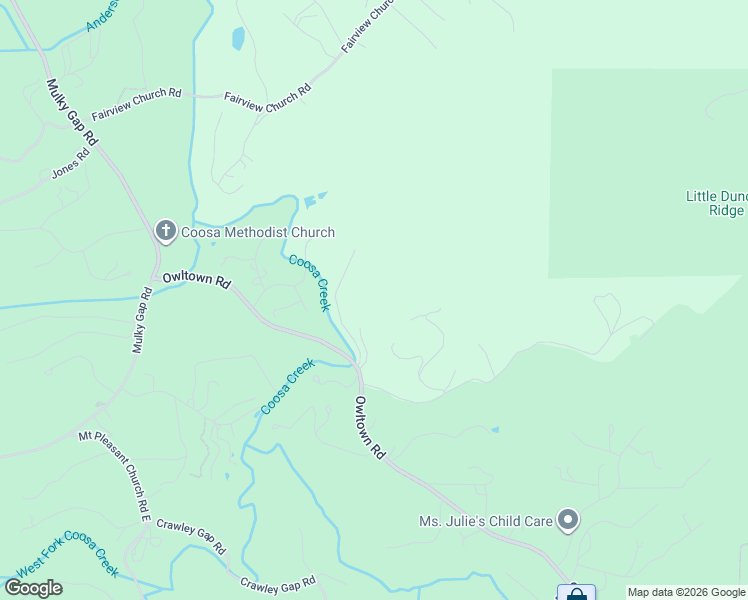 map of restaurants, bars, coffee shops, grocery stores, and more near 143 O'Possum Road in Blairsville
