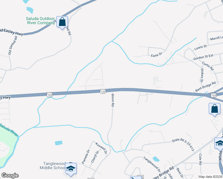 map of restaurants, bars, coffee shops, grocery stores, and more near 2800 New Easley Highway in Greenville