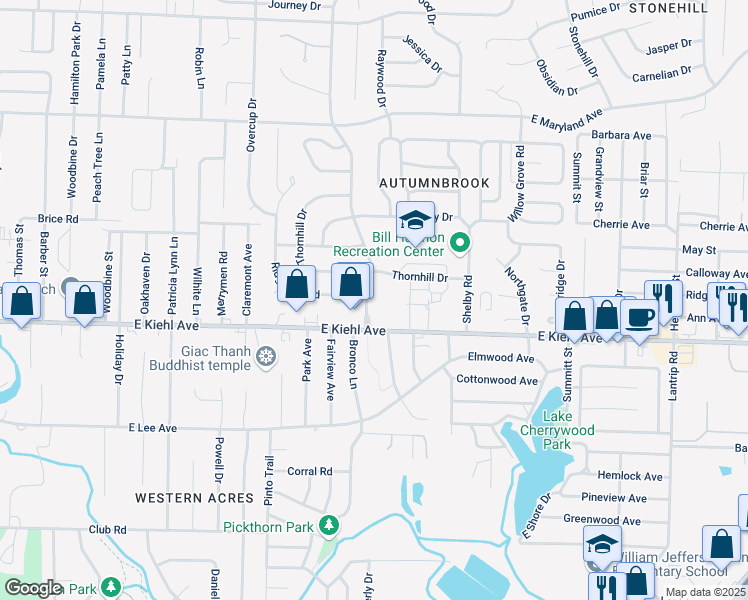 map of restaurants, bars, coffee shops, grocery stores, and more near 9 Oakbrooke Drive in Sherwood