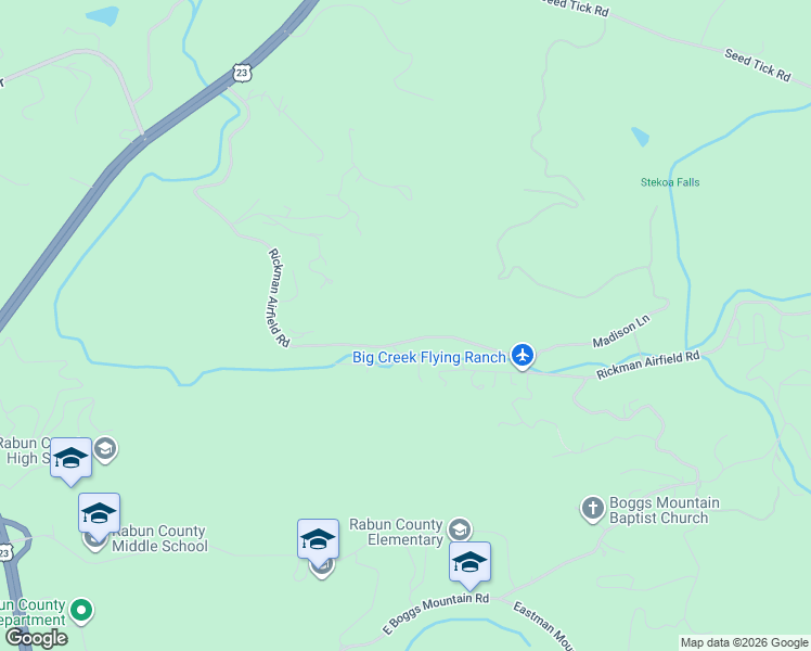 map of restaurants, bars, coffee shops, grocery stores, and more near 1063 Rickman Airfield Road in Clayton