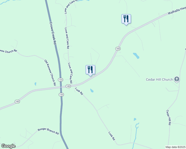 map of restaurants, bars, coffee shops, grocery stores, and more near 115 Ike Road in Six Mile