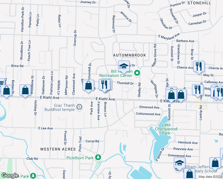 map of restaurants, bars, coffee shops, grocery stores, and more near 9 Oakbrooke Drive in Sherwood