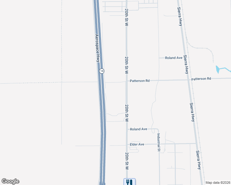 map of restaurants, bars, coffee shops, grocery stores, and more near 2 20th Street West in Rosamond