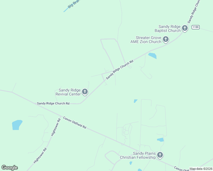 map of restaurants, bars, coffee shops, grocery stores, and more near 2957 Sandy Ridge Church Road in Morven