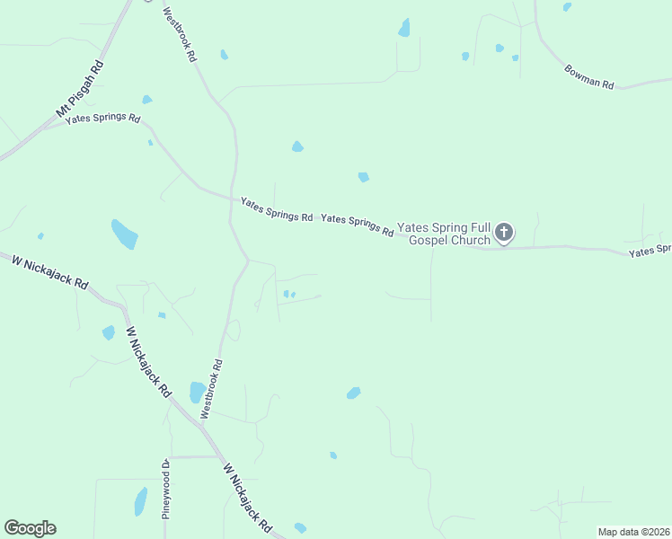 map of restaurants, bars, coffee shops, grocery stores, and more near 1821 Yates Springs Road in Ringgold