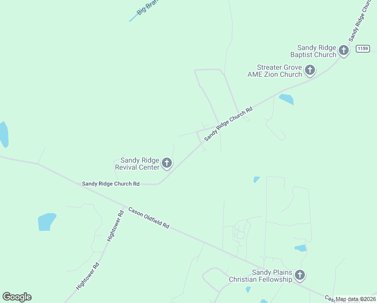map of restaurants, bars, coffee shops, grocery stores, and more near 2957 Sandy Ridge Church Road in Morven