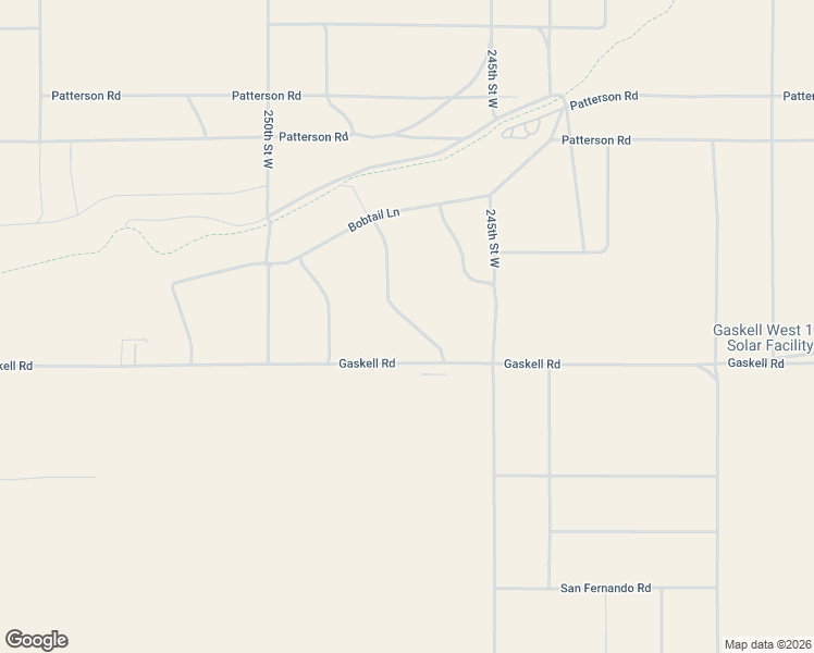 map of restaurants, bars, coffee shops, grocery stores, and more near Gaskell Road in Rosamond