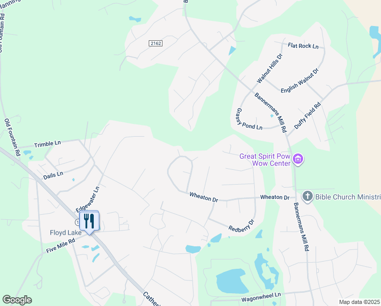 map of restaurants, bars, coffee shops, grocery stores, and more near 181 Wheaton Drive in Richlands