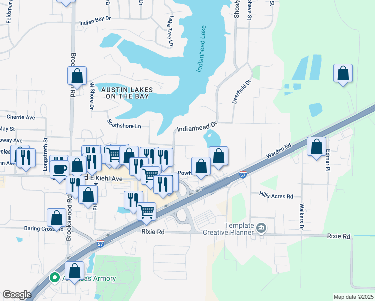 map of restaurants, bars, coffee shops, grocery stores, and more near 9 East Laramie Drive in Sherwood
