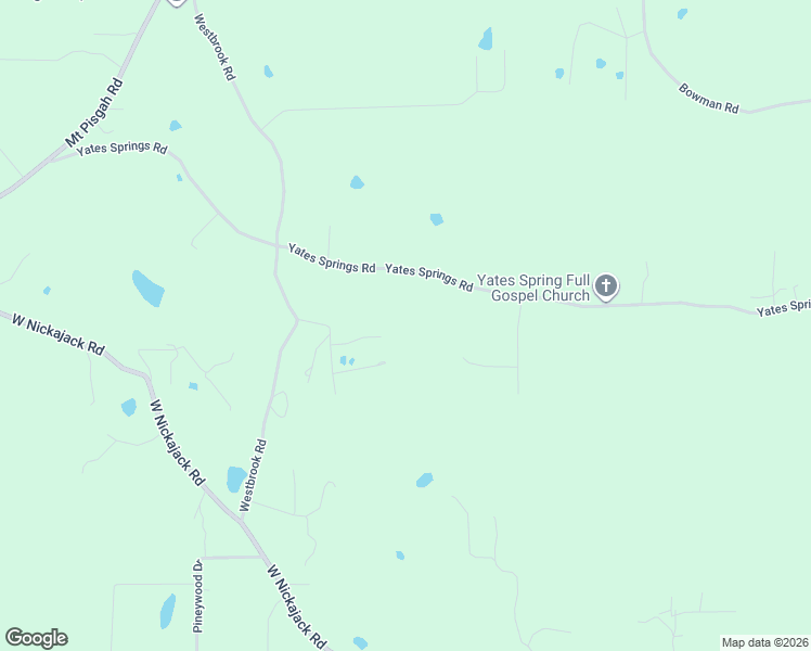 map of restaurants, bars, coffee shops, grocery stores, and more near 1821 Yates Springs Road in Ringgold