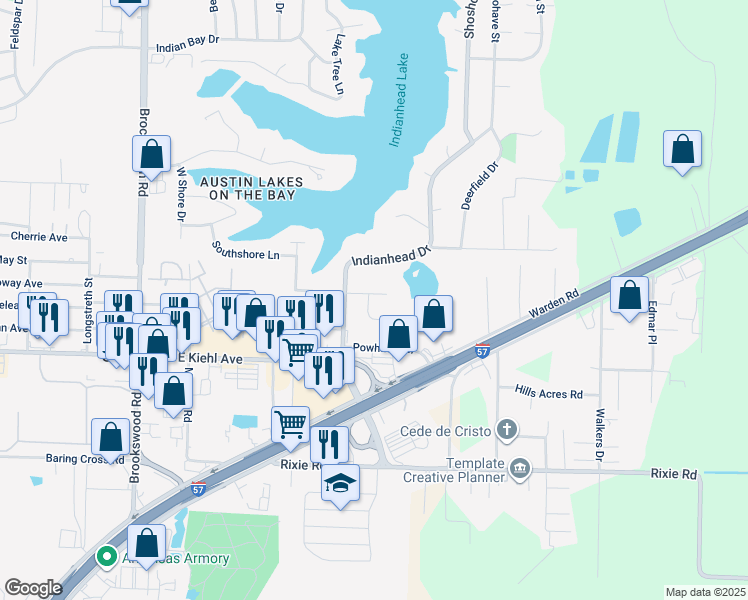 map of restaurants, bars, coffee shops, grocery stores, and more near 9 East Laramie Drive in Sherwood