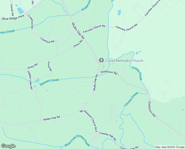 map of restaurants, bars, coffee shops, grocery stores, and more near 174 Oak Lane in Blairsville
