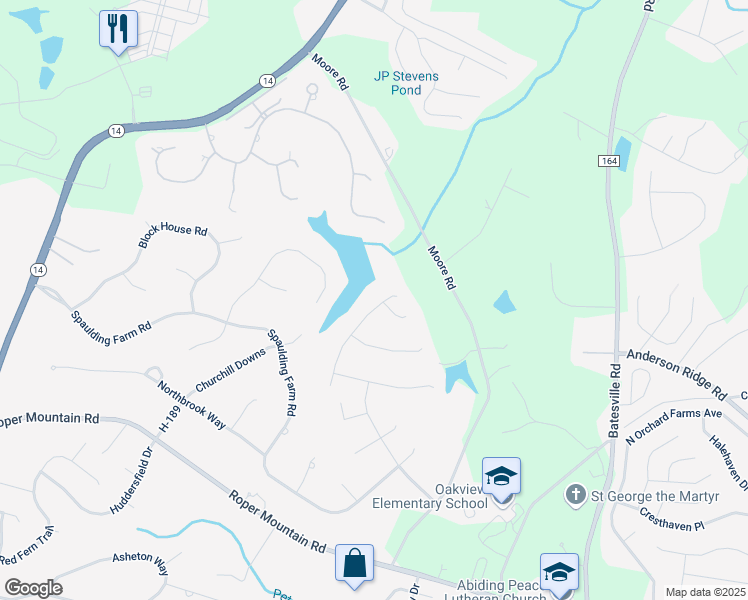 map of restaurants, bars, coffee shops, grocery stores, and more near 213 Ryans Run Court in Greenville