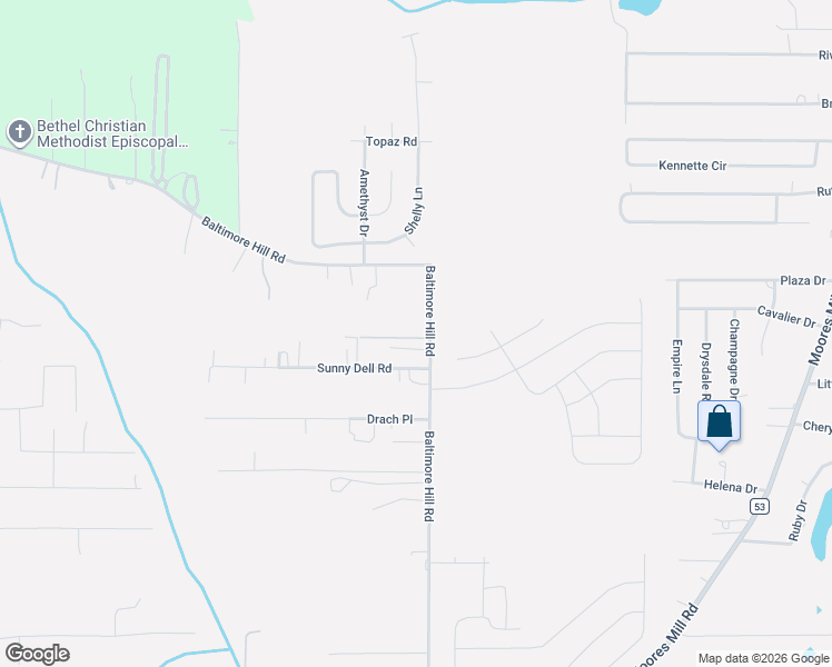 map of restaurants, bars, coffee shops, grocery stores, and more near 923 Baltimore Hill Road in Huntsville