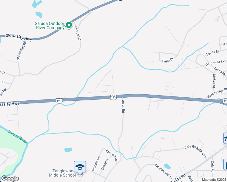 map of restaurants, bars, coffee shops, grocery stores, and more near 2832 New Easley Highway in Greenville