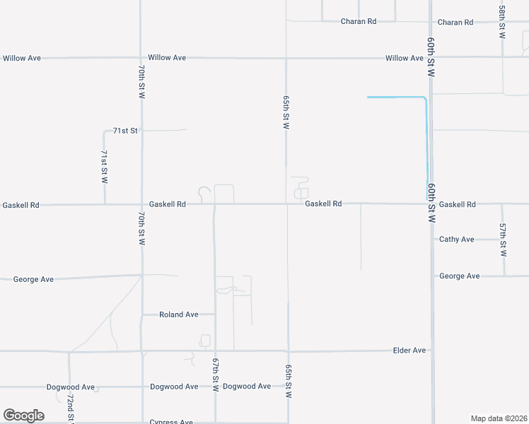 map of restaurants, bars, coffee shops, grocery stores, and more near Gaskell Road in Rosamond