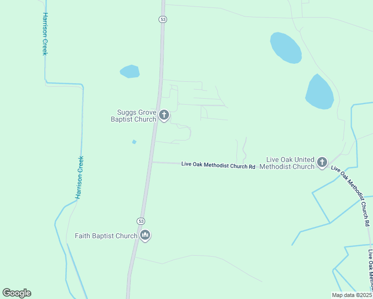 map of restaurants, bars, coffee shops, grocery stores, and more near Tabor Church Road in White Oak