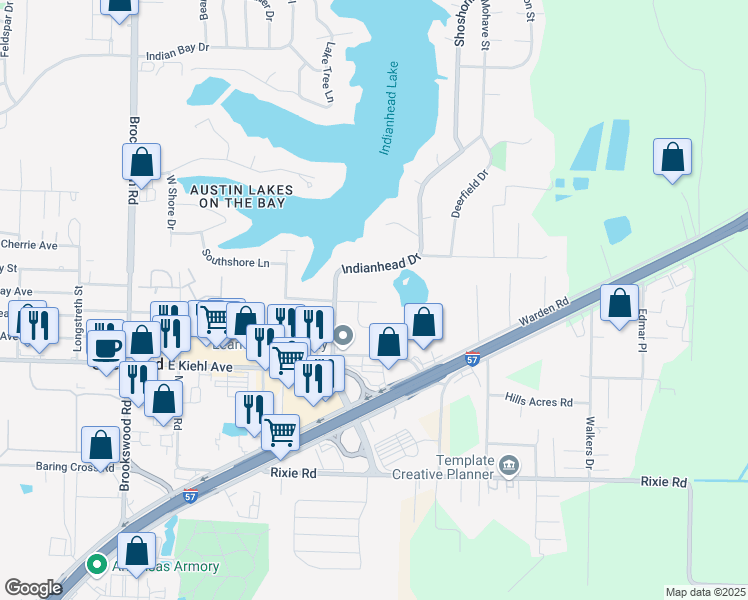 map of restaurants, bars, coffee shops, grocery stores, and more near 19a East Laramie Drive in Sherwood