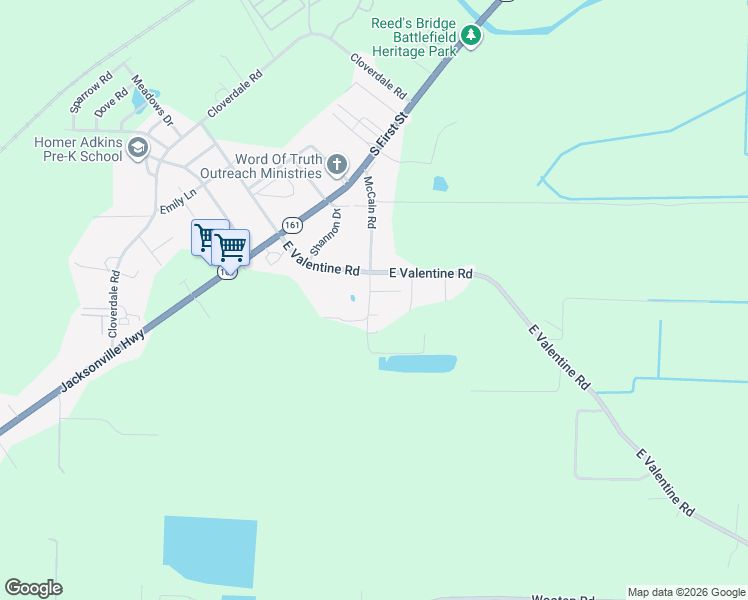 map of restaurants, bars, coffee shops, grocery stores, and more near 300 Noble Street in Jacksonville