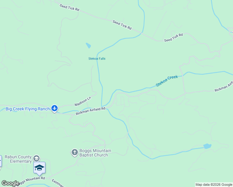 map of restaurants, bars, coffee shops, grocery stores, and more near Rickman Airfield Road in Clayton
