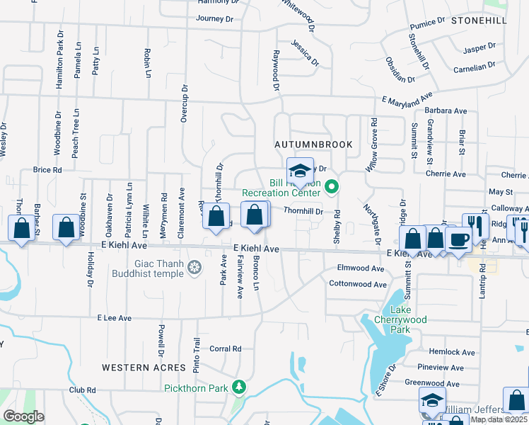 map of restaurants, bars, coffee shops, grocery stores, and more near 9 Oakbrooke Drive in Sherwood