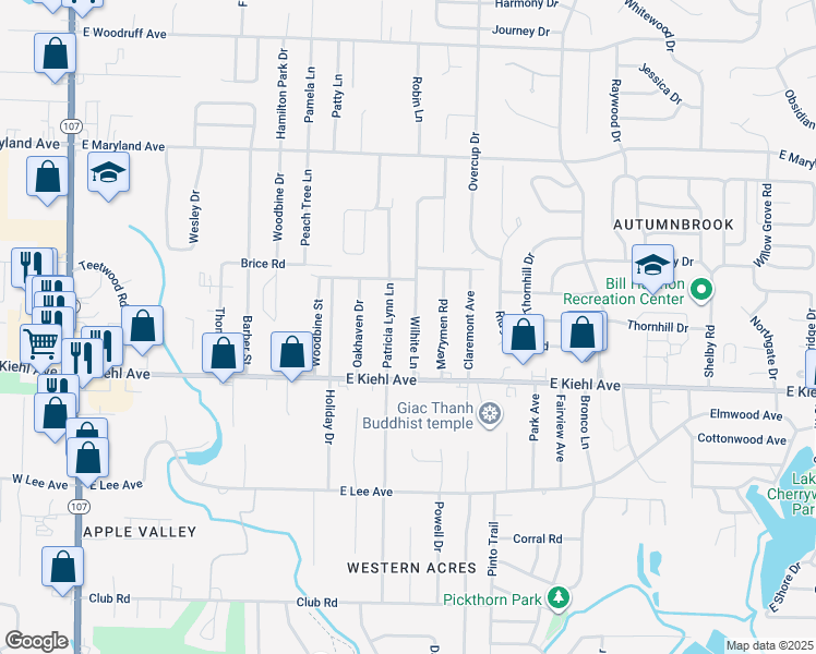 map of restaurants, bars, coffee shops, grocery stores, and more near 8801 Wilhite Lane in Sherwood