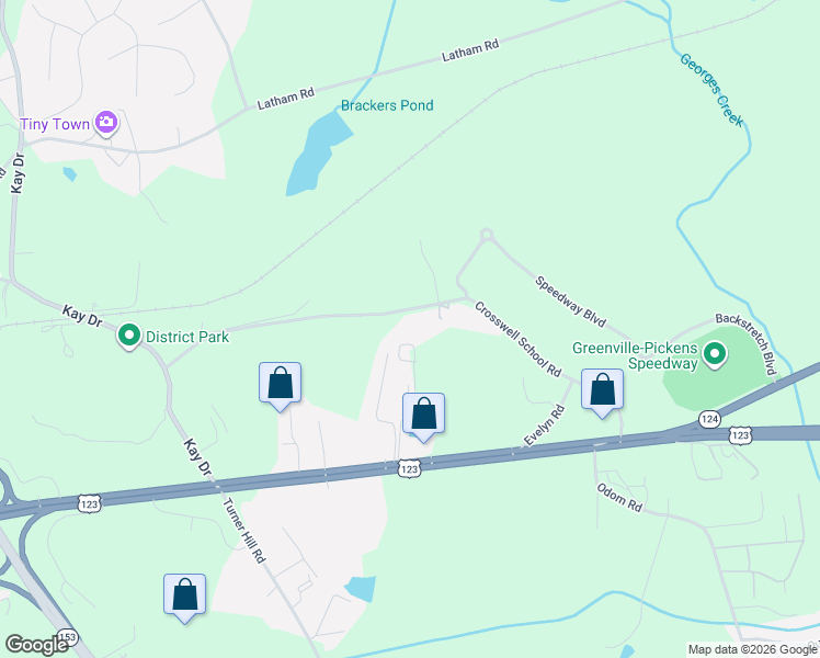 map of restaurants, bars, coffee shops, grocery stores, and more near 246 Crosswell School Road in Easley