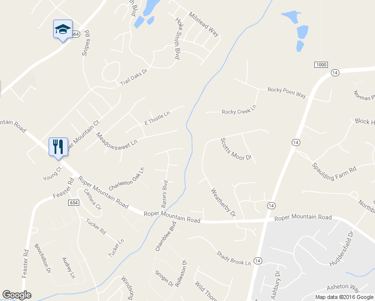 map of restaurants, bars, coffee shops, grocery stores, and more near 10 East Field Sparrow Court in Greenville