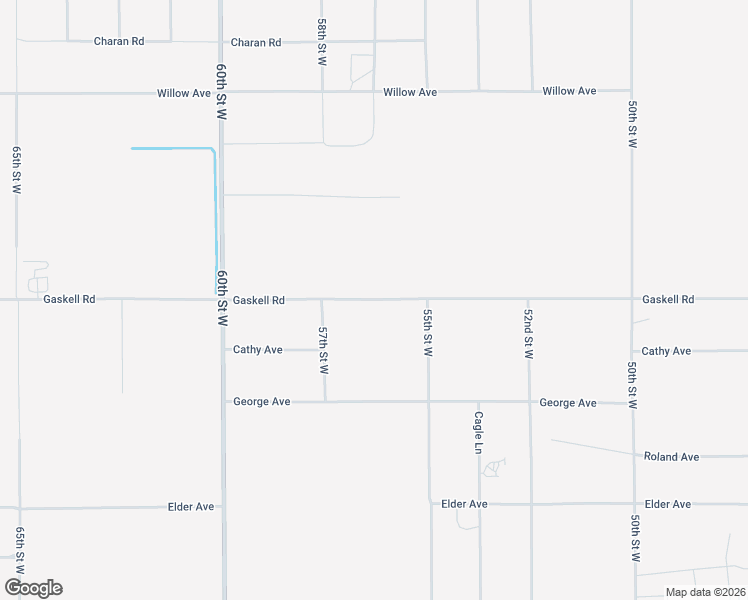 map of restaurants, bars, coffee shops, grocery stores, and more near Gaskell Road in Rosamond