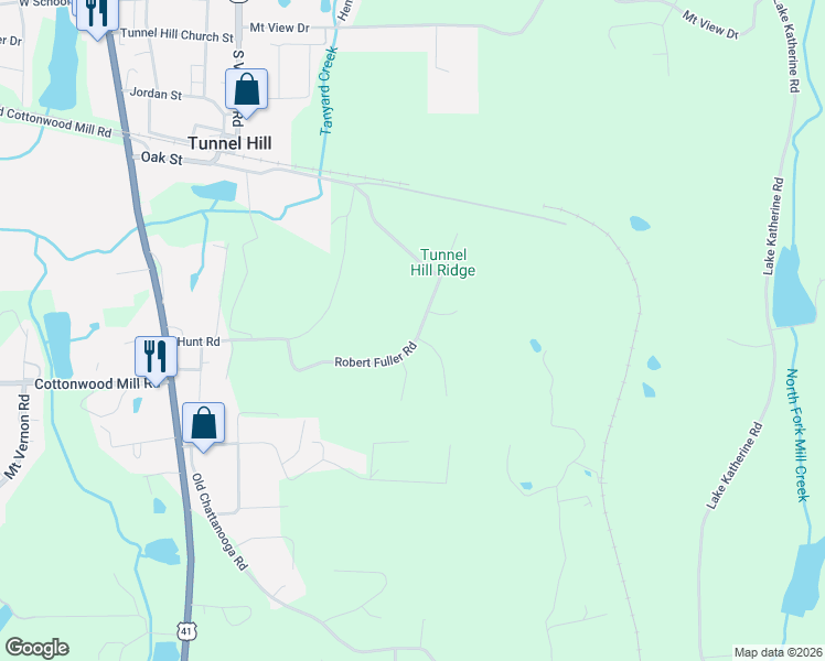 map of restaurants, bars, coffee shops, grocery stores, and more near 3295 Robert Fuller Drive in Tunnel Hill