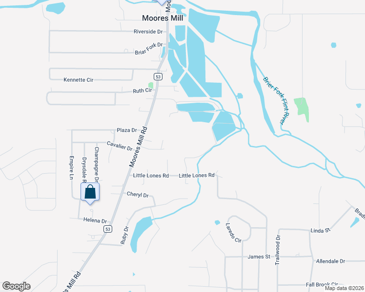map of restaurants, bars, coffee shops, grocery stores, and more near 146 Family Hill Lane in Huntsville