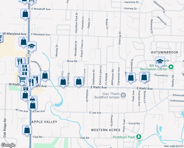 map of restaurants, bars, coffee shops, grocery stores, and more near 8708 Oakhaven Drive in Sherwood