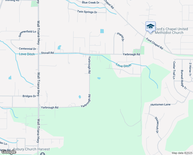 map of restaurants, bars, coffee shops, grocery stores, and more near 469 Yarbrough Road in Harvest