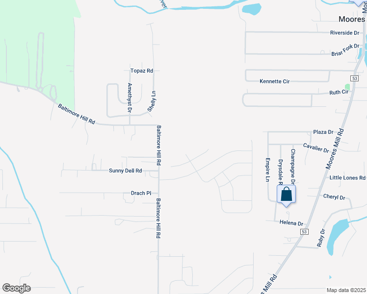 map of restaurants, bars, coffee shops, grocery stores, and more near 913 Baltimore Hill Road in Huntsville