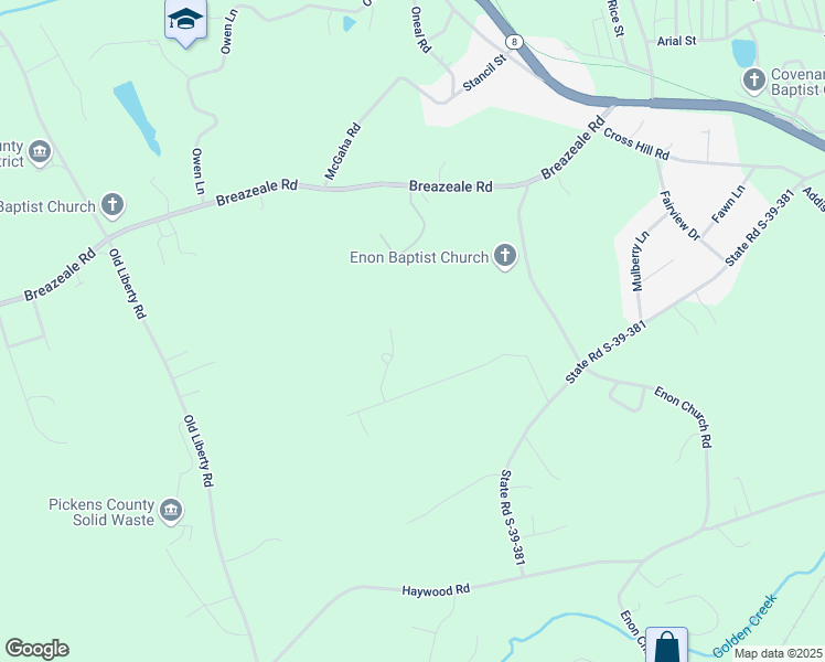 map of restaurants, bars, coffee shops, grocery stores, and more near 130 Shadowbrook Court in Easley