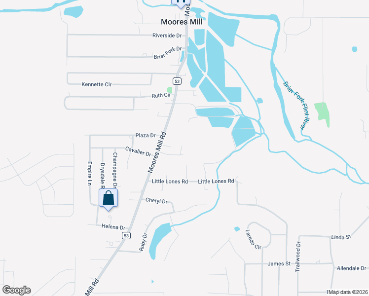 map of restaurants, bars, coffee shops, grocery stores, and more near 146 Family Hill Lane in Huntsville