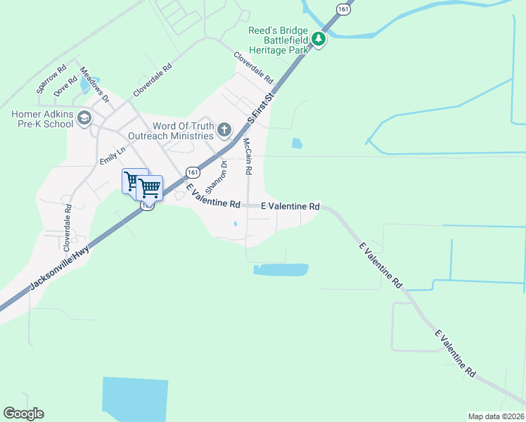 map of restaurants, bars, coffee shops, grocery stores, and more near 110 Mccraw Street in Jacksonville