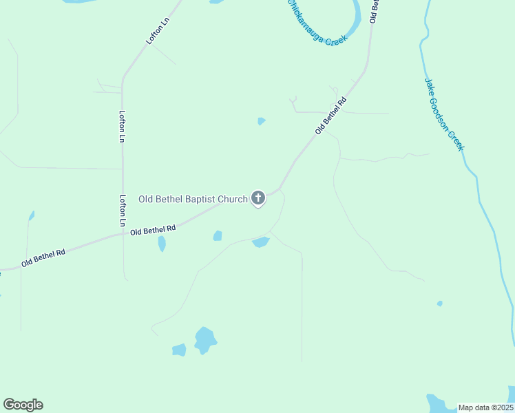 map of restaurants, bars, coffee shops, grocery stores, and more near 1221 Old Bethel Road in Chickamauga