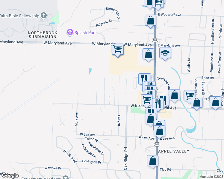 map of restaurants, bars, coffee shops, grocery stores, and more near 115 Chiliwood Lane in North Little Rock