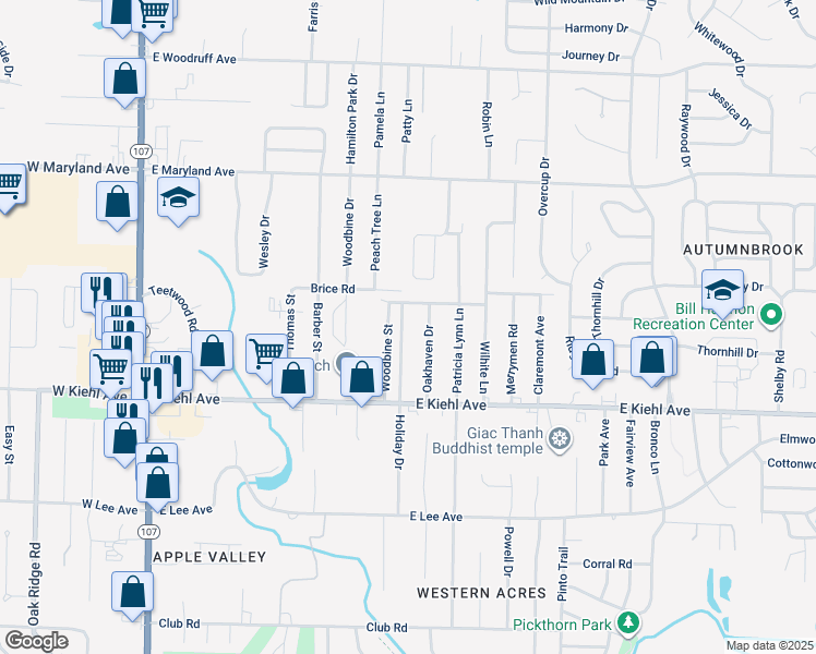 map of restaurants, bars, coffee shops, grocery stores, and more near 8812 Holiday Drive in Sherwood