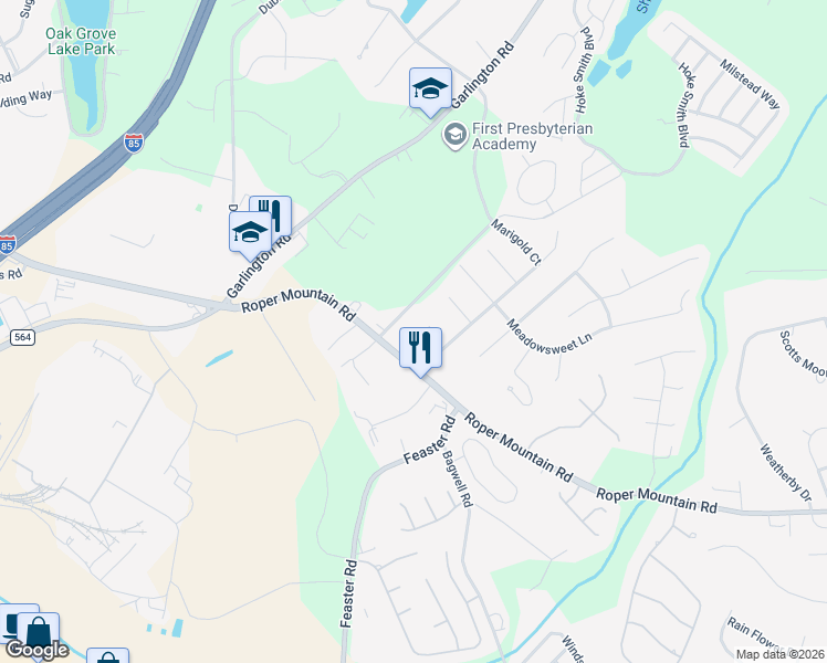 map of restaurants, bars, coffee shops, grocery stores, and more near 106 Snipes Road in Greenville