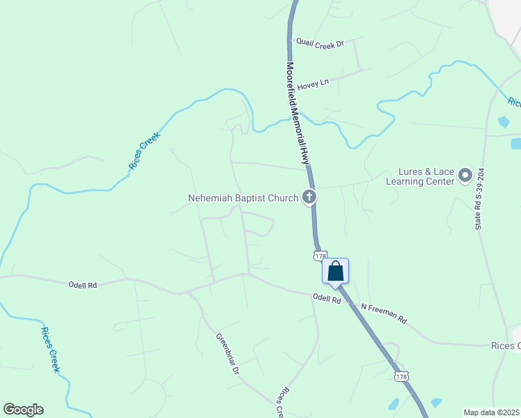 map of restaurants, bars, coffee shops, grocery stores, and more near 107 Brianne Lane in Liberty
