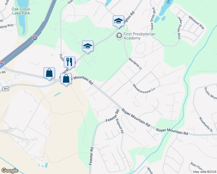 map of restaurants, bars, coffee shops, grocery stores, and more near 106 Snipes Road in Greenville