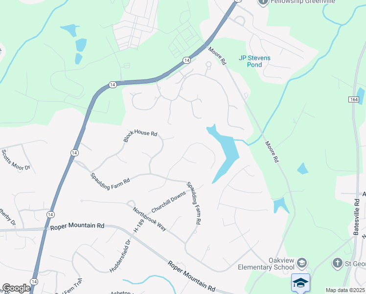 map of restaurants, bars, coffee shops, grocery stores, and more near 10 Secretariat Way in Greenville