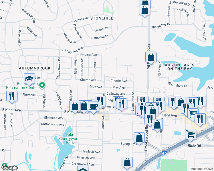 map of restaurants, bars, coffee shops, grocery stores, and more near 226 Cherrie Avenue in Sherwood