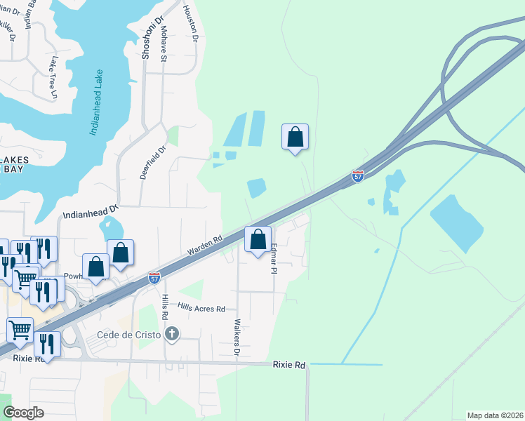 map of restaurants, bars, coffee shops, grocery stores, and more near 9502 Warden Road in Sherwood