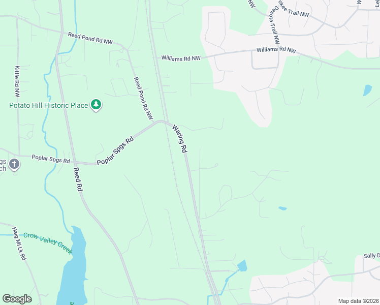 map of restaurants, bars, coffee shops, grocery stores, and more near 2267 Waring Road Northwest in Dalton