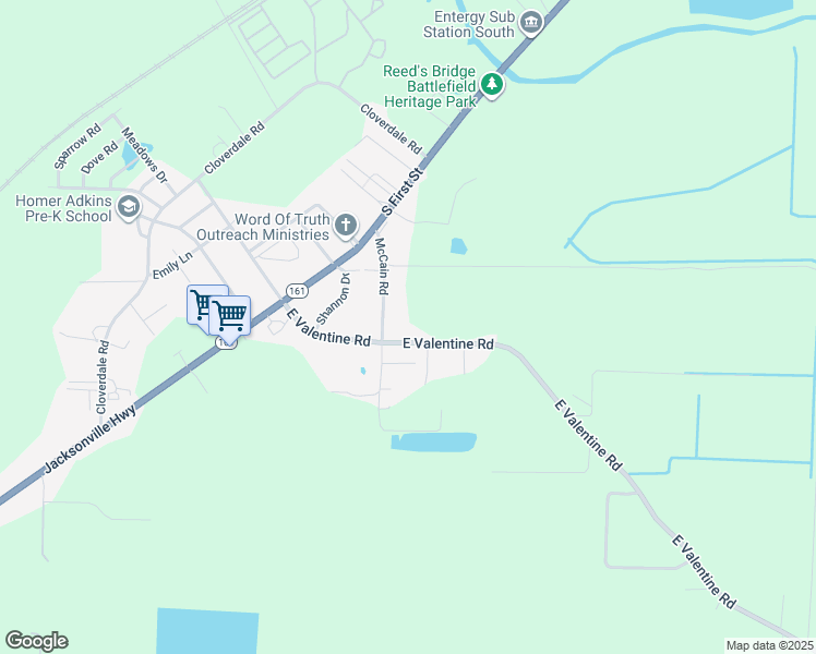 map of restaurants, bars, coffee shops, grocery stores, and more near 315 Valentine Road in Jacksonville