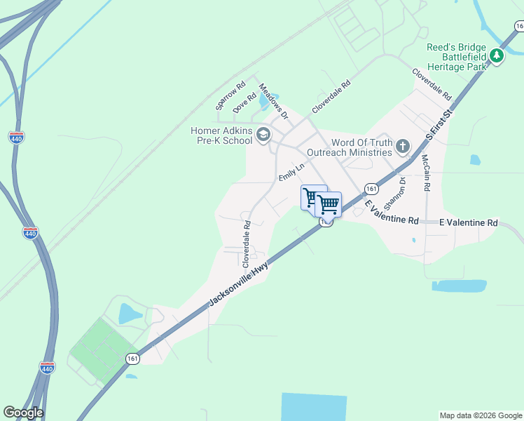 map of restaurants, bars, coffee shops, grocery stores, and more near 621 Cloverdale Road in Jacksonville
